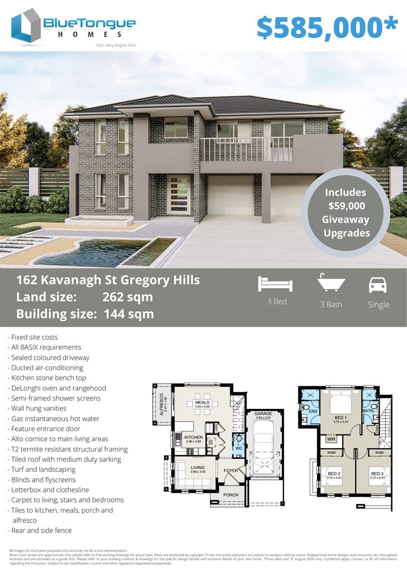 3 Bed Home In Gregory Hills by BlueTongue Homes